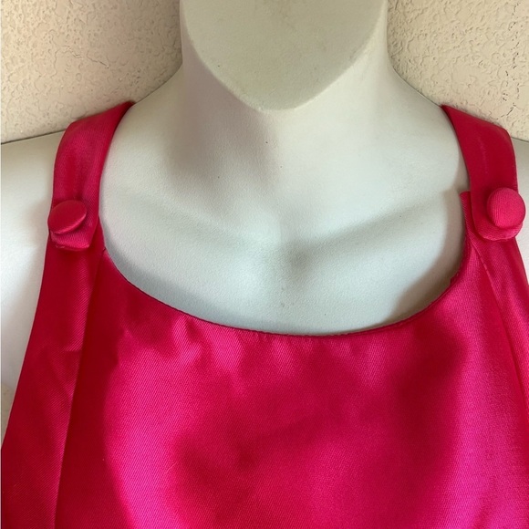 Mac Duggal Bright Pink A-Line Fit & Flare Floral Beaded Petticoat Formal Dress 2 - Picture 3 of 16